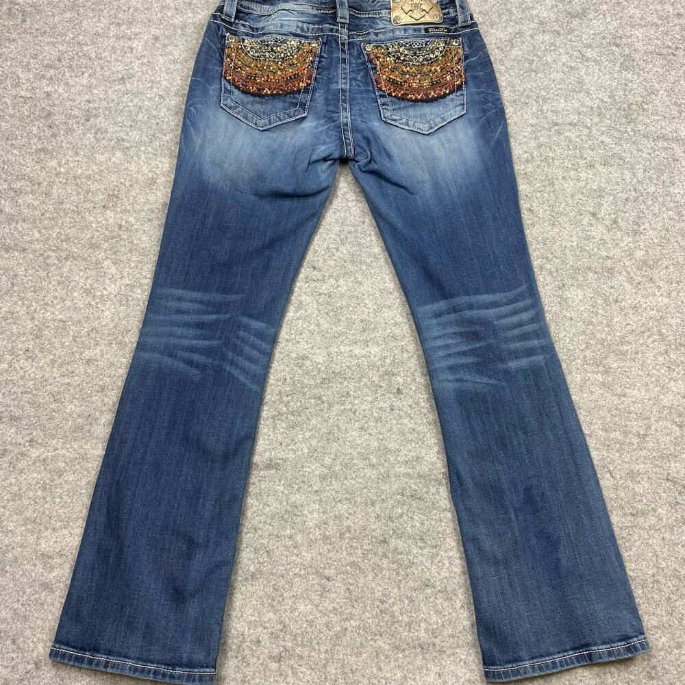 Miss Me Women's Straight Leg Jeans in Medium Blue Wash - Picture 5 of 16